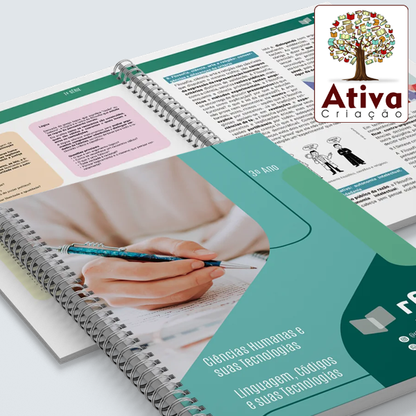 Projeto de coleção didática para o Ensino Médio com capa e páginas internas